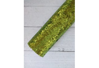 Экокожа (глиттер крупный)  20*30 см салатовый, цена за лист